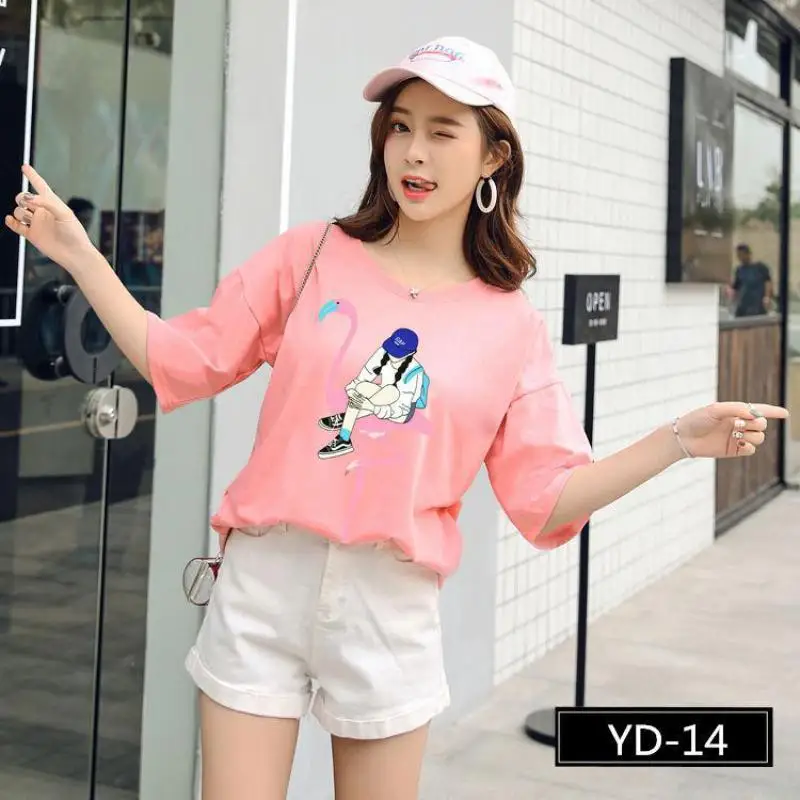 Высококачественная хлопковая Футболка с пятиточечным рукавом 2018 г. летние