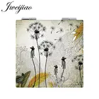 Винтажные карманные зеркала JWEIJIAO с одуванчиком, складные квадратные мини зеркала для макияжа с увеличением 1X2X из искусственной кожи, ручные инструменты для красоты