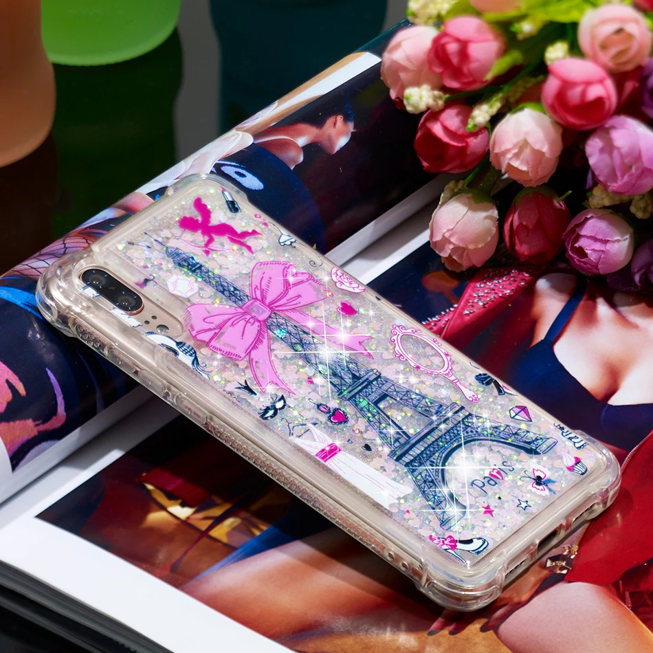 Блестящий чехол-бампер с динамической жидкостью для huawei mate 10 Pro P20 Pro Plus P10 P9 P8 Lite Nova Lite P Smart Quicksand Cover B31