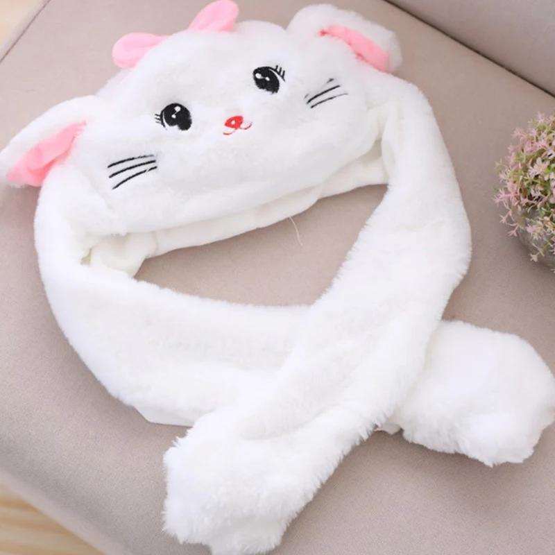1 шт. мультфильм животное движется ушками плюшевые с заячьими на капюшоне