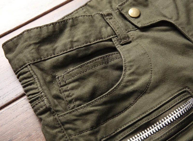 Fashion pleated jeans for men 4 seasons slim denim patchwork pants punk zipper straight jean male biker trousers | Мужская одежда