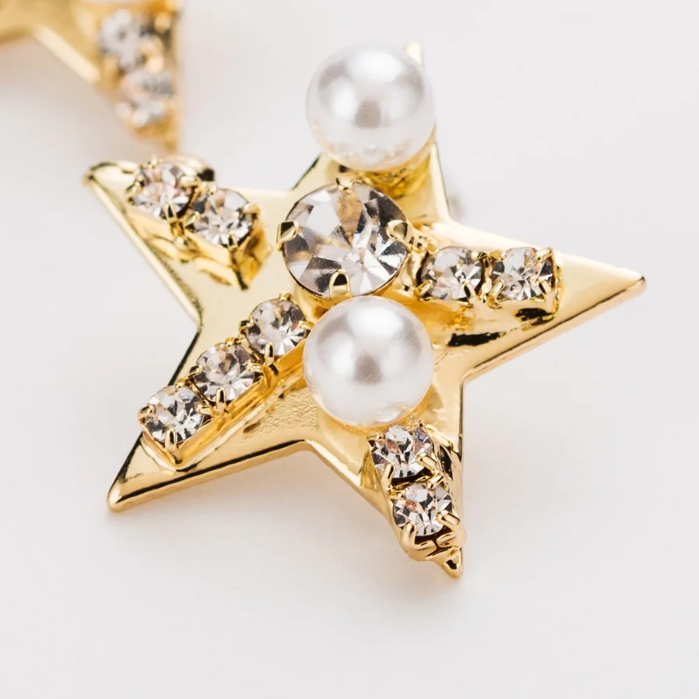 Pomlee Модные женские серьги-гвоздики со звездами для свадьбы золотой цвет