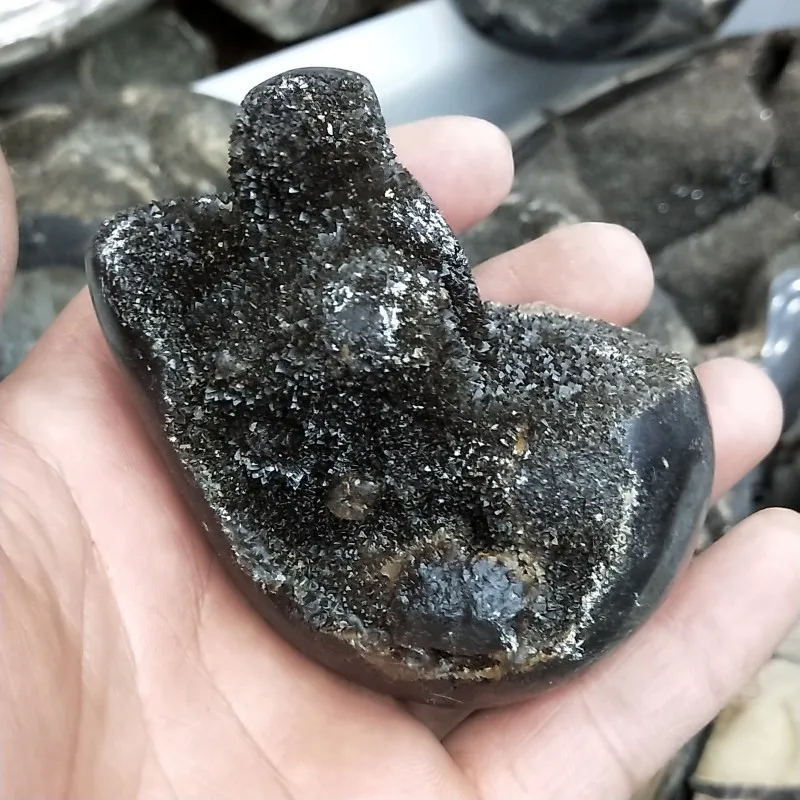 Природное яйцо динозавра septaria 150-550 г кристаллический драгоценный камень geode