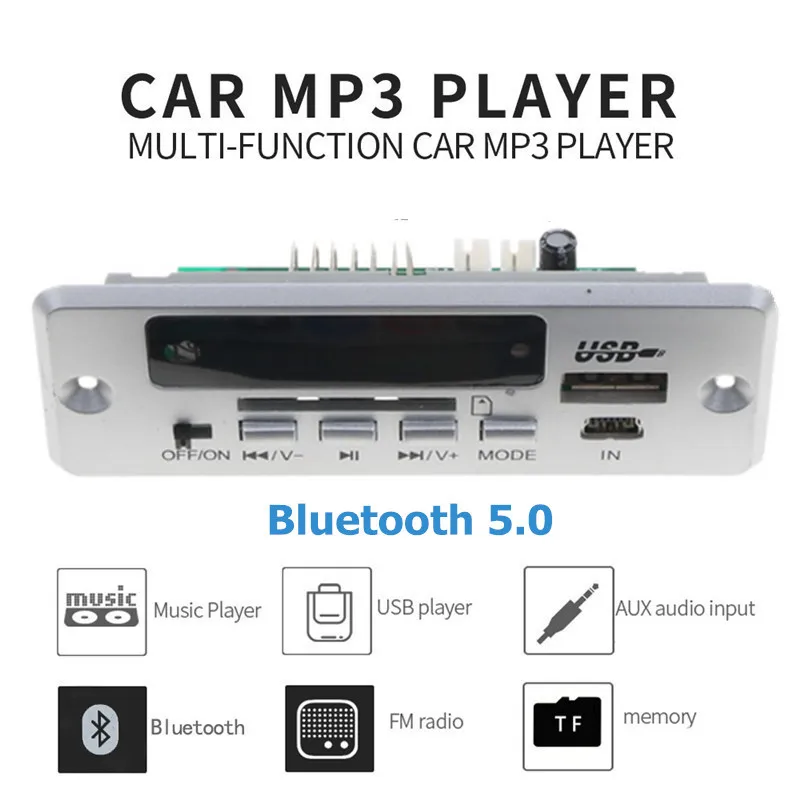 MP3 плеер с приемником 3 5 мм USB AUX Bluetooth V5.0 В 12 Mp3 декодер плата беспроводной