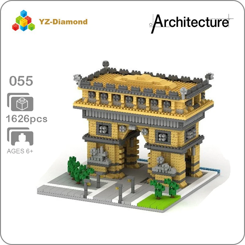 YZ 055 всемирно известная архитектурная Арка триумфа ворота 3D модель мини алмазные