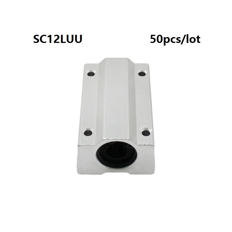 

50 шт./лот SC12LUU SCS12LUU подшипник длинного типа Линейный Корпус блоки подшипника линейного движения для 12 мм линейного вала для частей ЧПУ