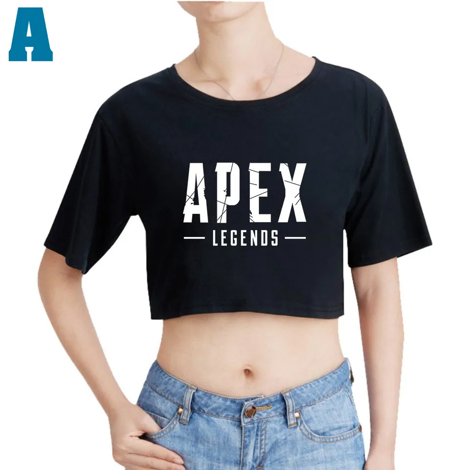 2019 Apex Legends Regular Fit Girls Crewneck Printed Short Sleeves Pollover Women O-Neck Cute Cropped Tees Sexy Summer Tshirts | Женская