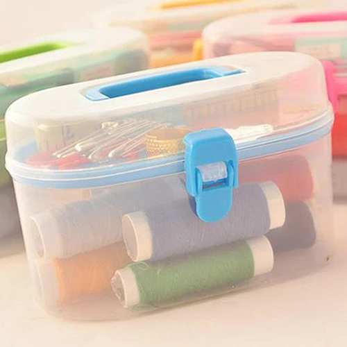 

Thread Threader Needle Tape Measure Scissors Thimble Sewing Kit Needlework Box