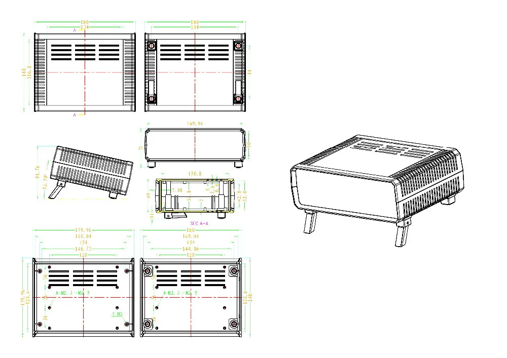 

HQ Instrumentation ABS Project Enclosure Box Case,White, 180x140x60mm