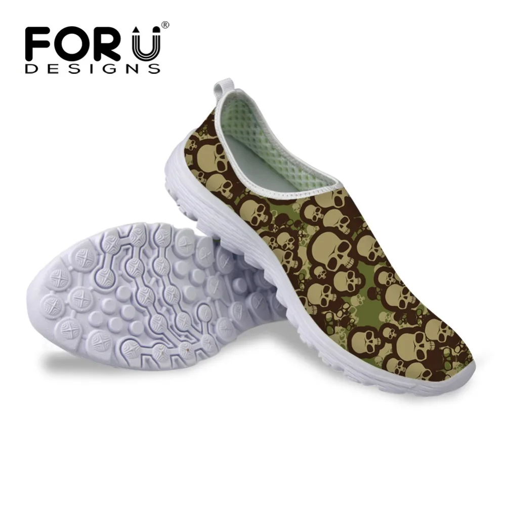 Breathable Men Shoes Designer Skull Walking Brand Summer Style Beach Water Casual Flat Plus Size | Обувь