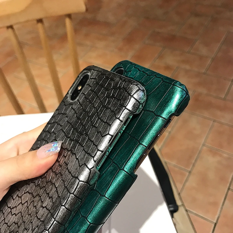 Роскошный сексуальный 3D чехол с крокодиловой кожей для iPhone XR X 8 7Plus из