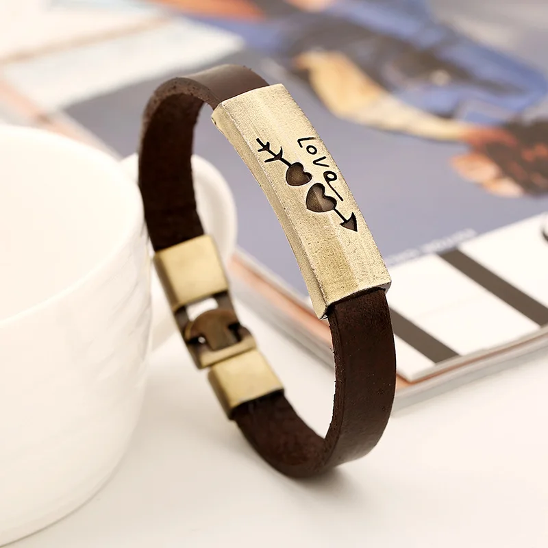 Модный Британский браслет с двумя стрелами и сердечками для мужчин