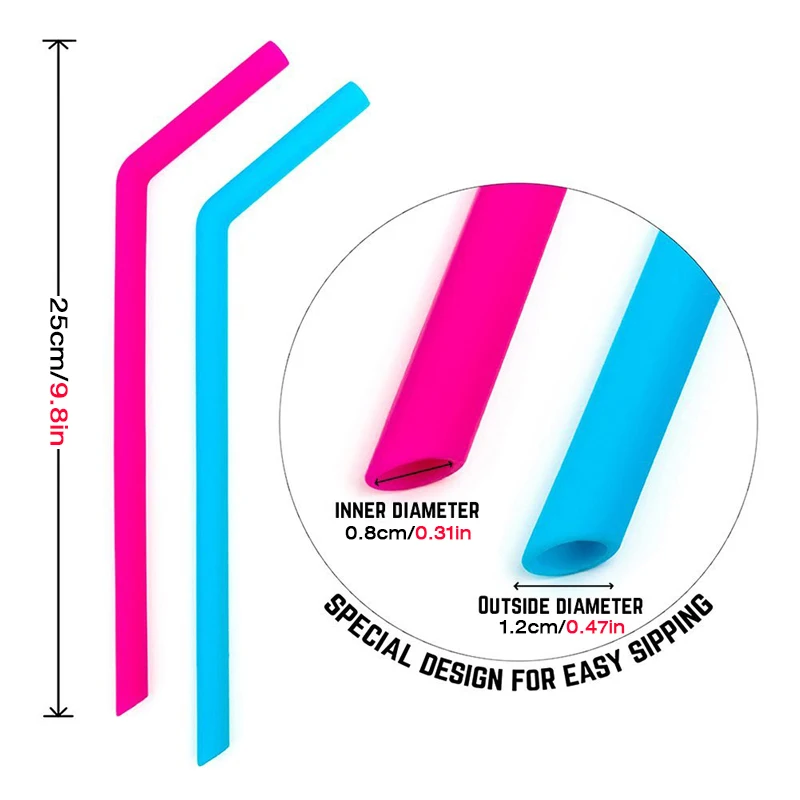 Силиконовые соломинки KHGDNOR многоразовые трубочки разных цветов для питья из