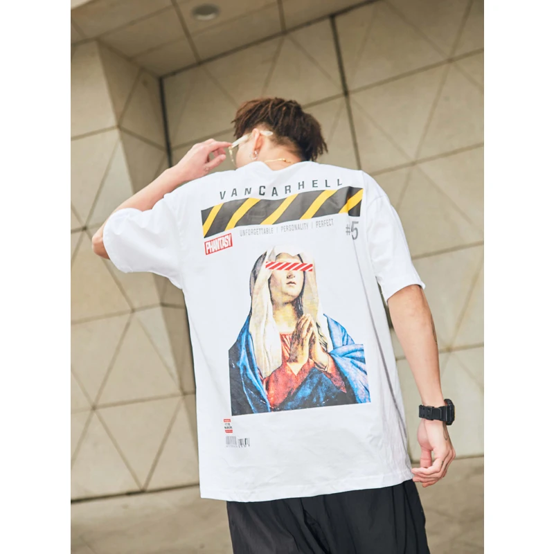 UNCLEDONJM Virgin mary футболки забавные мужские хип хоп Уличная свободная футболка