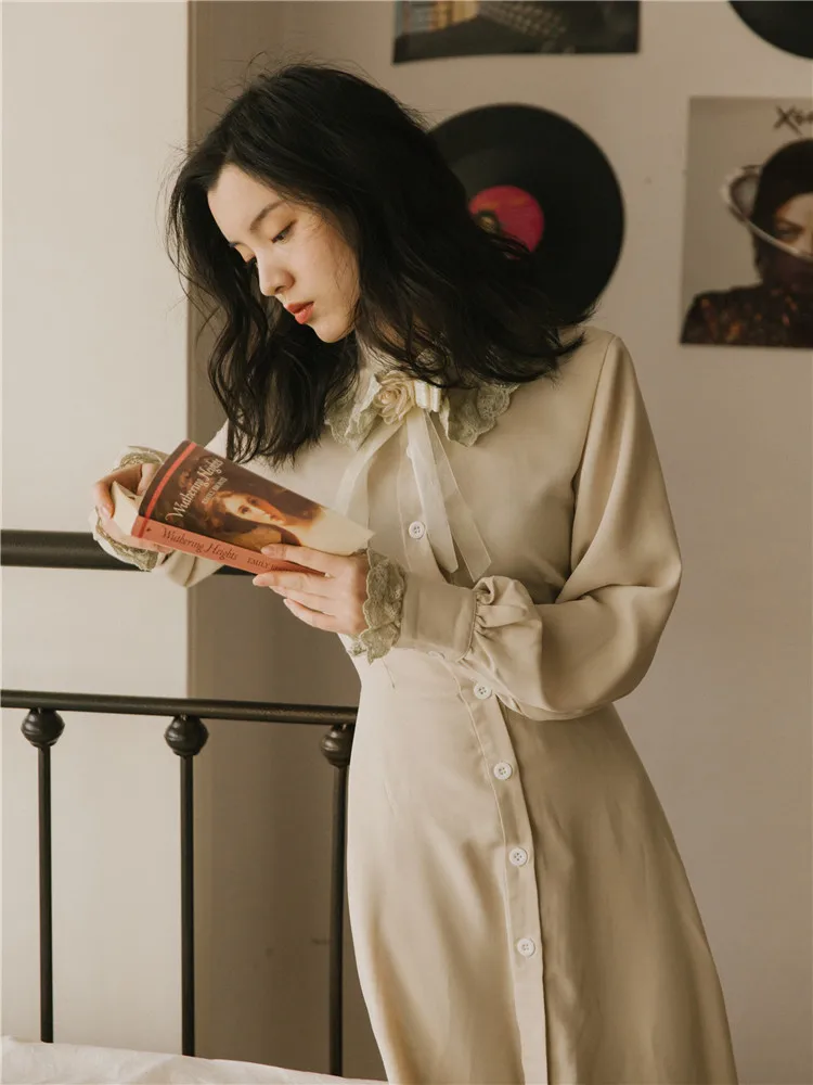 Новинка 2019 модные женские платья винтажное французское женское весенне осеннее