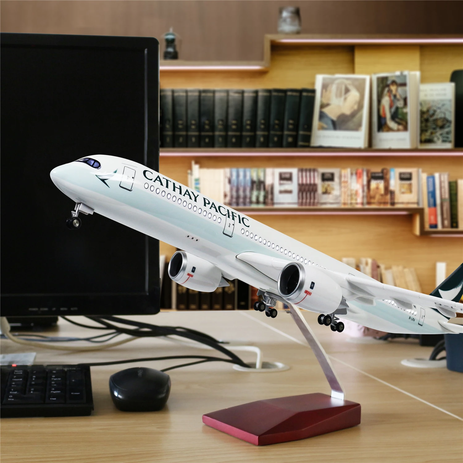 46 см 1: 160 модель самолета Cathay Аэробус A350 с светодиодный свет (сенсорный экран или