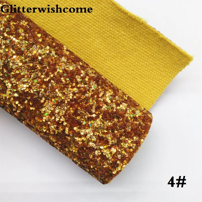 4 Glitterwishcome 21X29 см А4 Размер синтетическая кожа, Цвет Соответствующие подложке, толстый блеск кожа винил для луков, GM029A - Цвет: 4