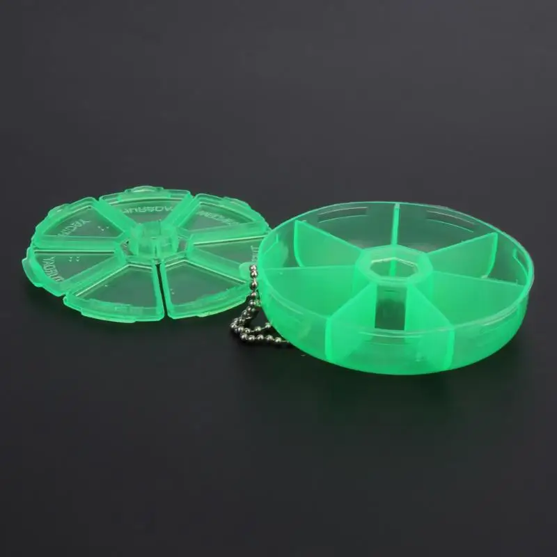 1pc 7 Slots Compartment Round Pill Cases Box Portable Medicine Holder Case Container Organizer Health Care Random | Красота и