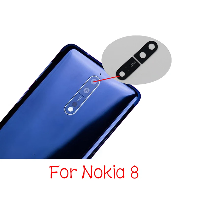 

New For Nokia 8 Back Rear Camera Glass Lens Cover With Adhesive Replacement
