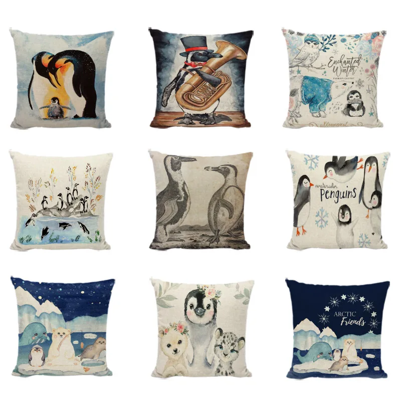 

New Pillowcase Farmhouse Decor Marine Animal Realistic Cushion Cover Home Sofa Living Room Decoration Pillowcase