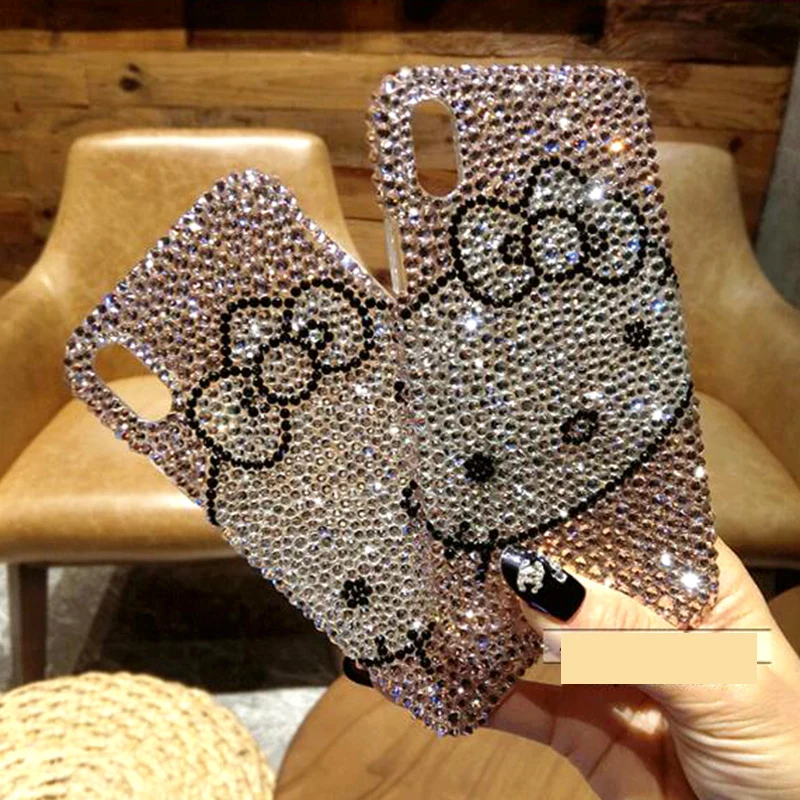 For HTC Desire 12 Plus 10 Lifestyle pro 816 820 826 830 M10 EVO U Play U11 U11+ U12 Ultra X10 Full Rhinestone Case Hello kitty |