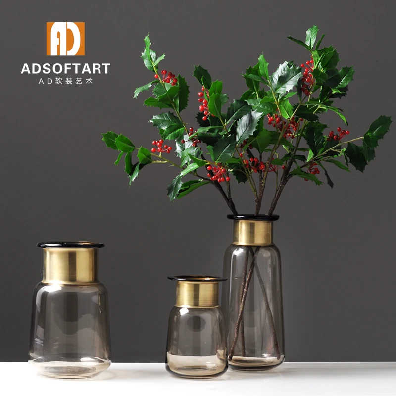 

home wedding decoration accessories Nordic Creative Vase Modern Soft-packed Home Flower Set Model Room Dining Table Point Vase
