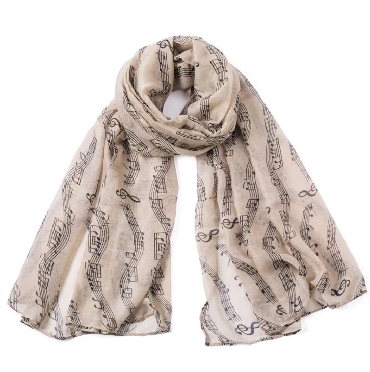 100 шт. модная новинка Женская музыкальная нотка с рисунком кота длинный Бали шарф