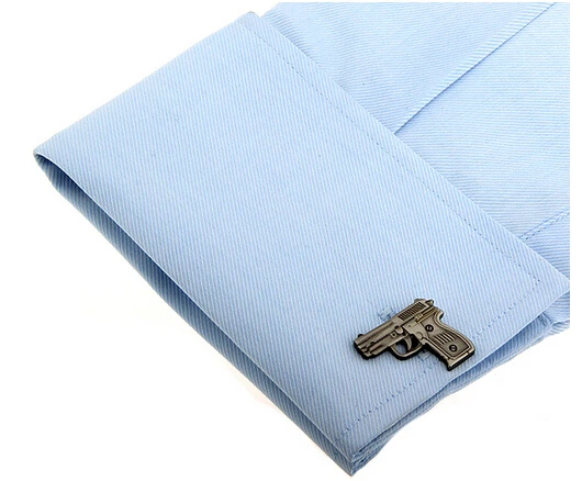 Запонки iGame в виде пистолета запонки из латуни черного цвета оптом и розницу