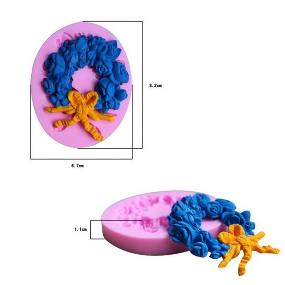 Кухонный набор сделай сам розы венок с бантом и лентой для украшения торта жидкие