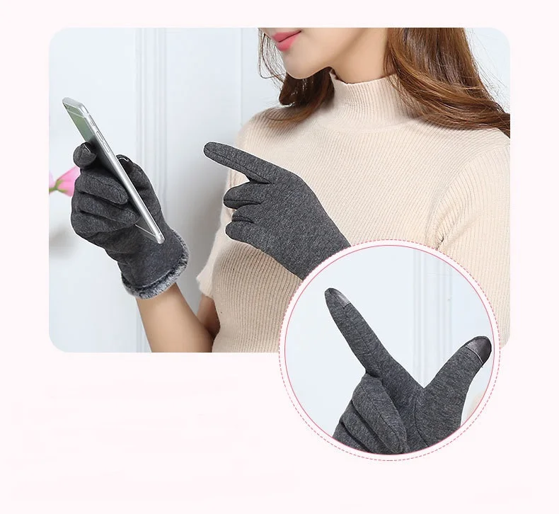 Мягкие толстые зимние перчатки Женские ветрозащитные для вождения Guantes Invierno