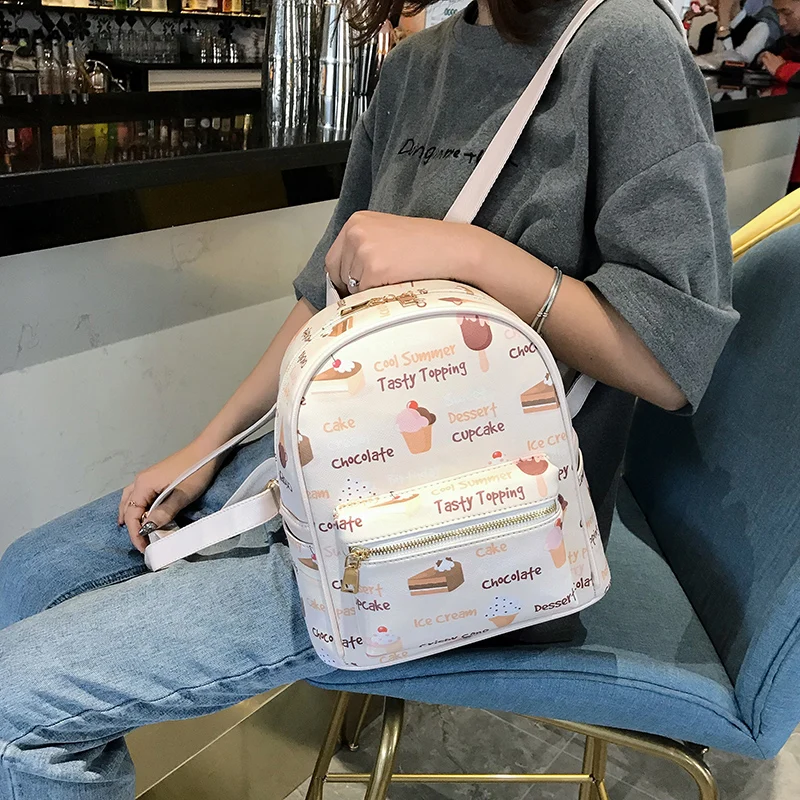Рюкзаки с граффити для женщин из искусственной кожи Back Pack Дамский модный дорожный рюкзак для школьников-подростков девочек высокого качества