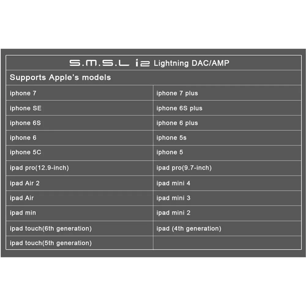 SMSL i2 мини портативный усилитель Lightning DAC и усилитель для наушников Встроенный микрофон для iPhone/iPad/iPod/iOS