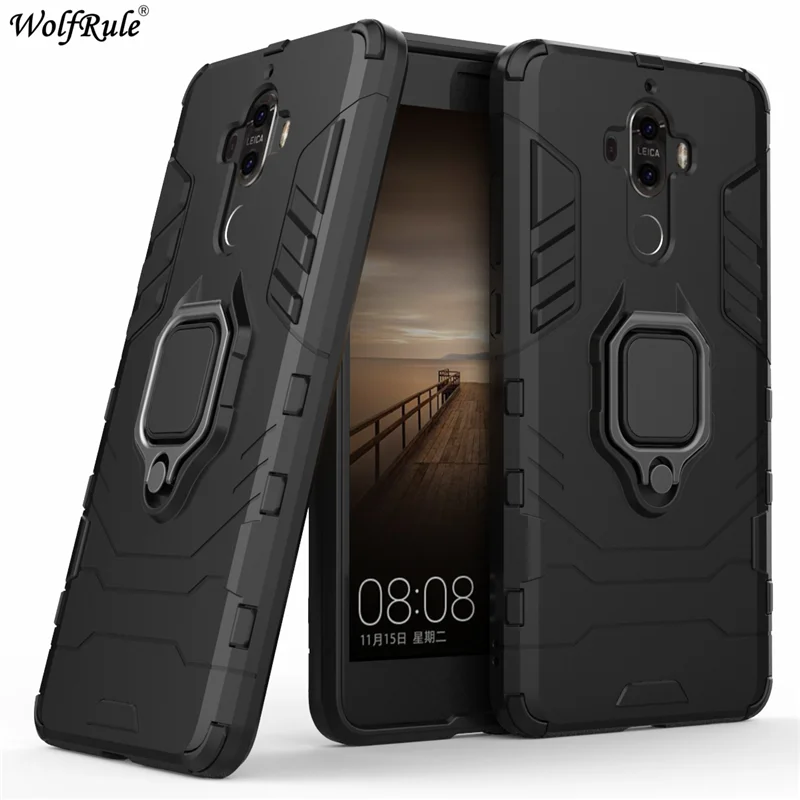 

Автомобильный держатель для телефона, Магнитный чехол для Huawei Mate 9, чехол-подставка с кольцом на палец для Huawei Mate 9, чехол Coque для Huawei Mate9 5,9"