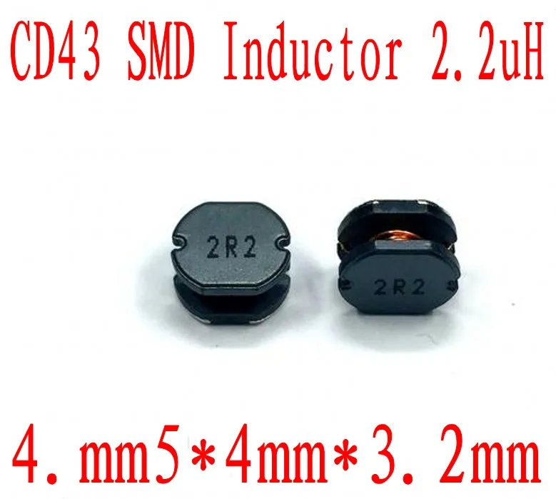 2000 шт./лот SMD силовой индуктор CD43 2.2UH 2R2 4 5*4*3 2 мм неэкранированный намоточный