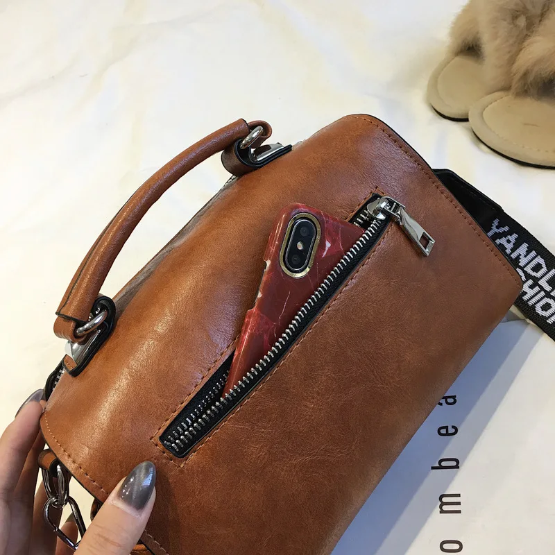 High Quality Women's Soft PU Leather Crossbody Handbags Big Size Boston Luxury Messenger Shoulder Bag Large Capacity Travel Bag