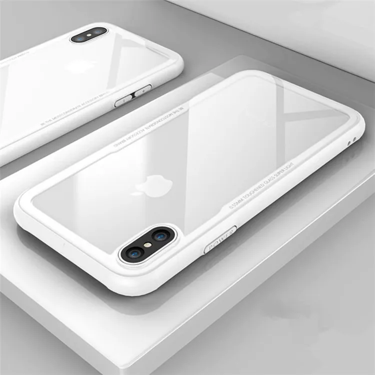 Роскошь для IPhone X 10 Мягкие TPU край закаленное Стекло ультра тонкий прозрачный