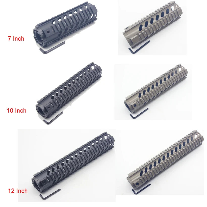 

TriRock Hot Tan (Flat Dark Earth) / Black 7''/10''/12'' Carbine Free Float Quad Rail Mounting System Rifle Handguard for M16