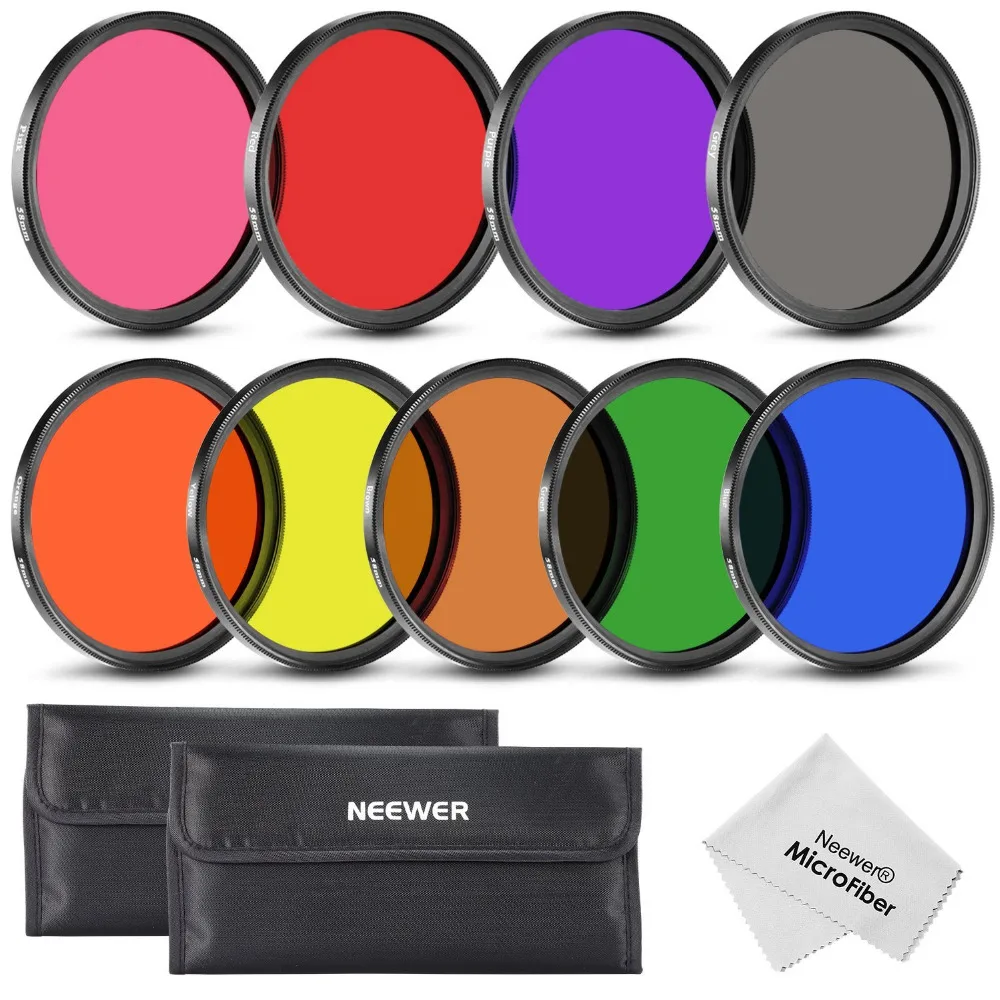

Neewer 9pcs 58MM Complete Full Color Lens Filter Set For Camera Lens with 58MM Filter Thread For Canon/Nikon/Pentax/Olympus
