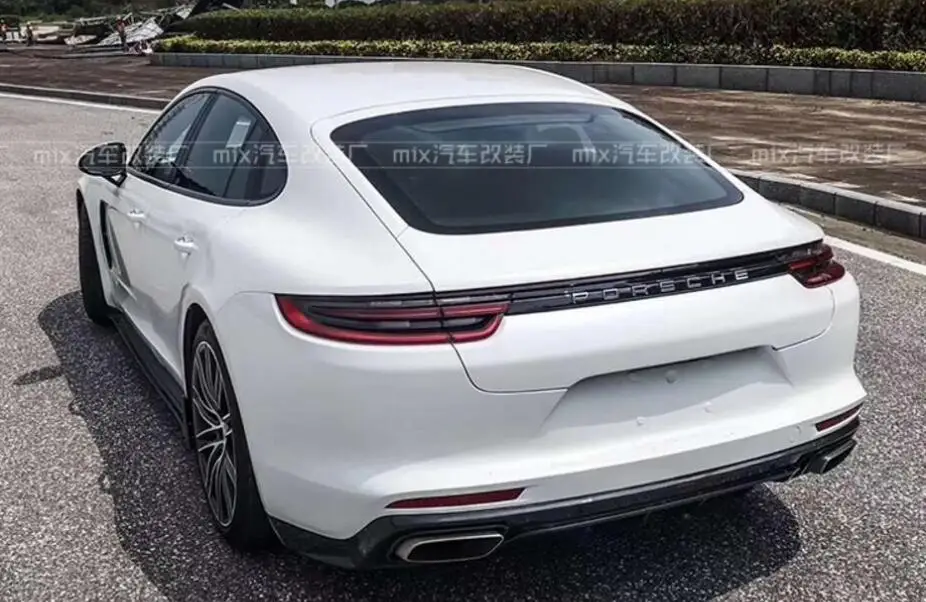 Carbon Fiber Front Lip+ Rear car Bumper+ Side Skirt Full Set Of Refitting Accessories Fit For Porsche Panamera 2017-2019 BY EMS |