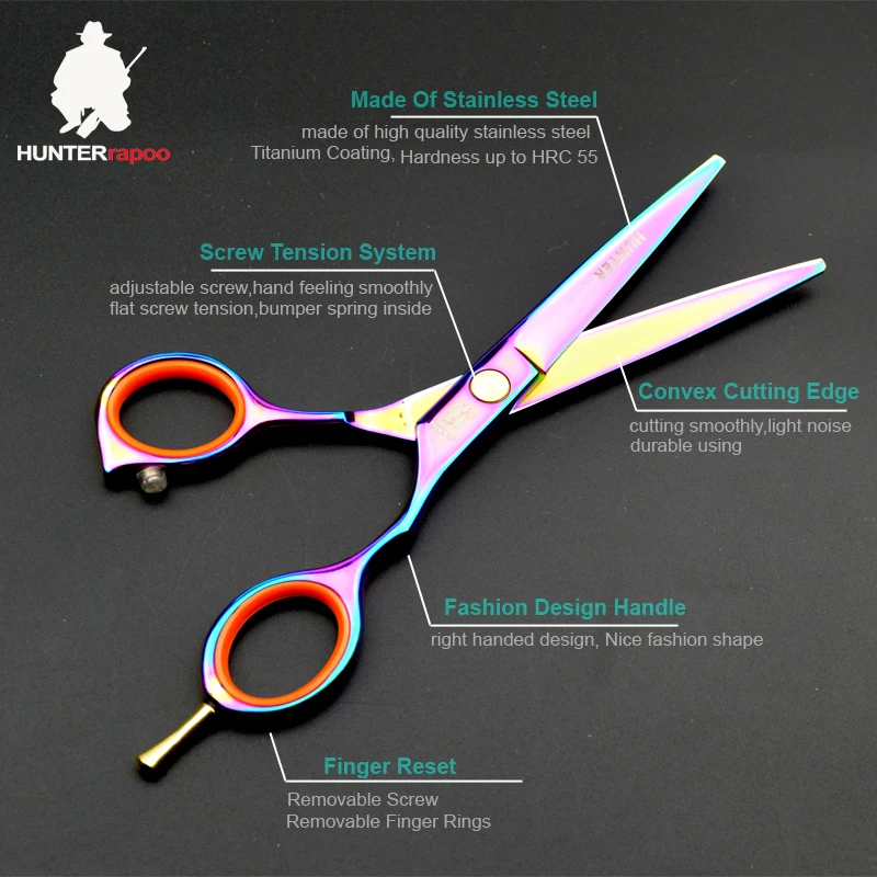 Скидка 30% 10 комплектов 5 &quotпрофессиональные ножницы для стрижки волос HUNTERrapoo HT9116