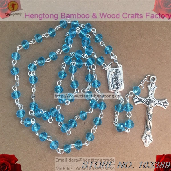 6*4 мм розовый небесно-голубой цвет фотоэлемент распятие с Иисусом Розарий