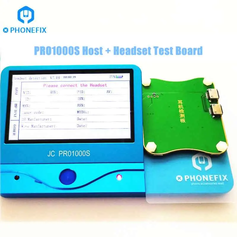 Heaset and Pro1000S PHONEFIX JC Pro1000S USB кабель настоящий поддельный тестер кабель для наушников батарея производительность диагностический тестер для iPhone - Цвет: Heaset and Pro1000S