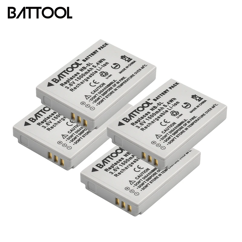 Batcool 4 шт. NB 5L 1500 мАч батареи для Canon S100 SX210 SX220 SX230 HS SD800 SD850 SD900 SD950 IS SD970 SD990