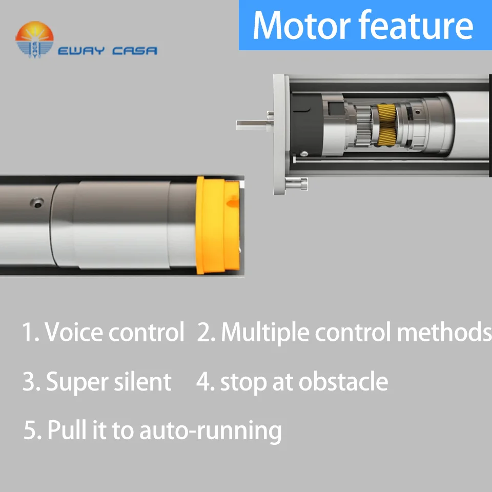 EWAY Каса Alexa &amp Google Home Tuya моторизованная шторка с WiFi треком Автоматическая