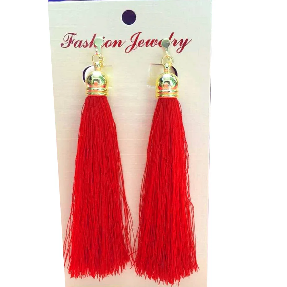 Fashion Women Red Vintage Crystal Tassel Dangle Earrings Jewelry | Украшения и аксессуары
