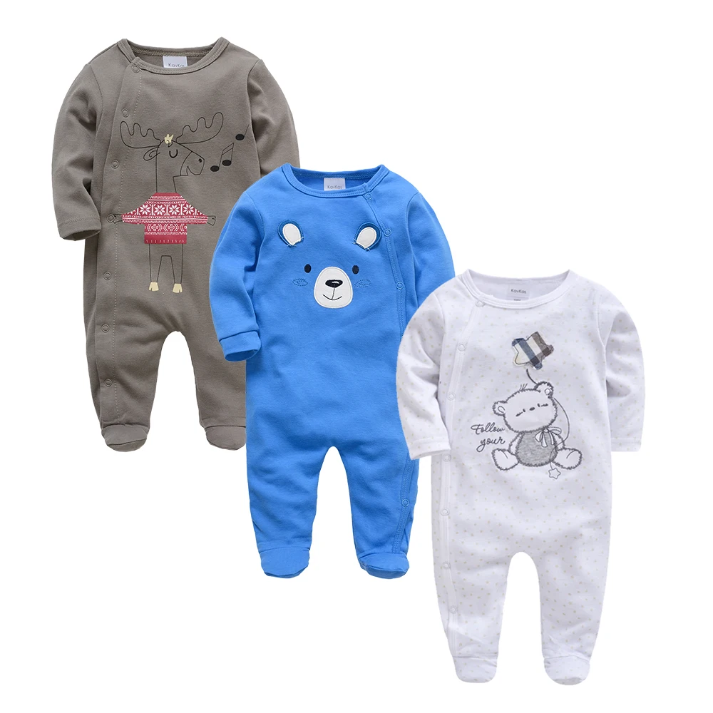 

Kavkas 2019 Summer Baby Rompers 100% Cotton Long Sleeve Cartoon Animal Printed 0-3M Baby Girls Rompers Bebies Overalls