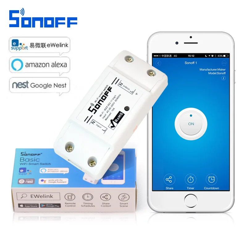 3 шт. Sonoff Wifi умный беспроводной переключатель DIY модули домашней автоматизации с