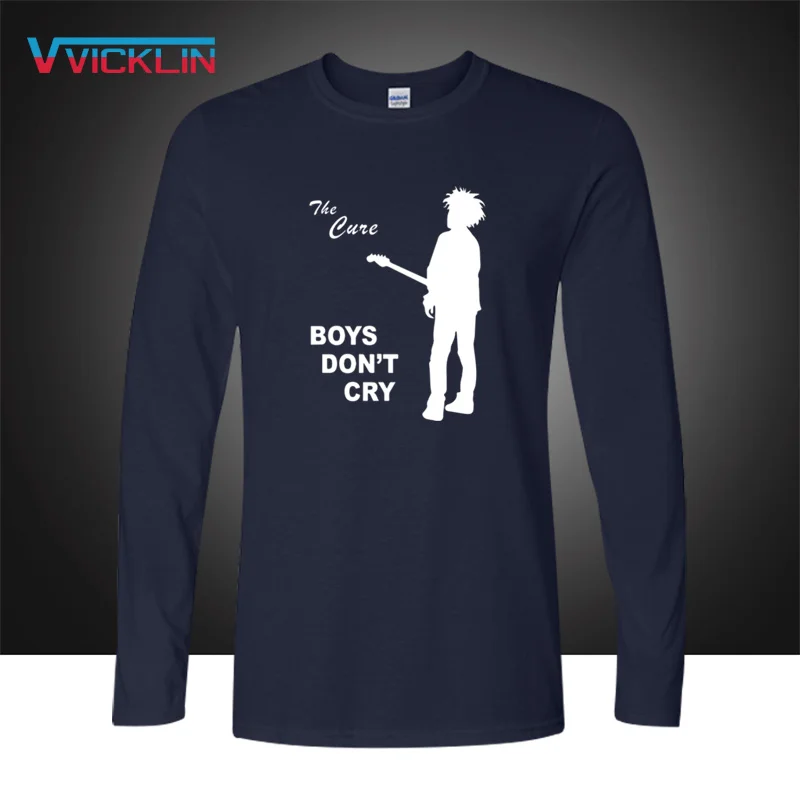 Autumn Fashion The Cure Men T Shirts Rock And Roll Casual New Printed BOYS DO NOT CRY Long Sleeve band Cotton Mens | Мужская одежда