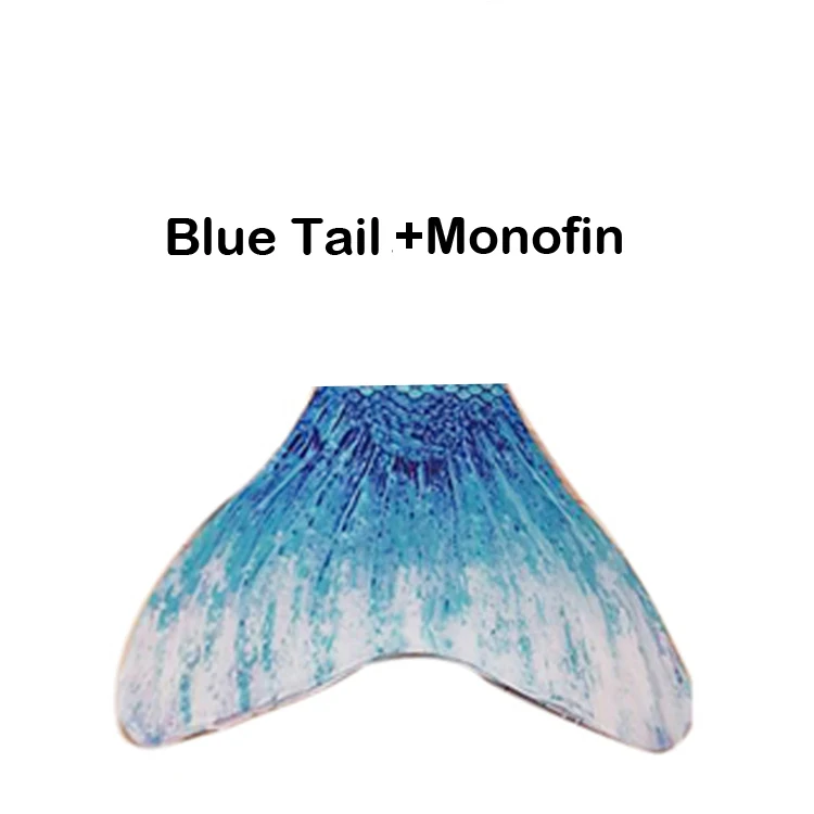 blue tail monofin Взрослый плавающий хвост русалки для плавания Zeemeerminstaart хвост русалки Косплей Костюм «хвост русалки» для детей, девочки русалки - Цвет: blue tail monofin
