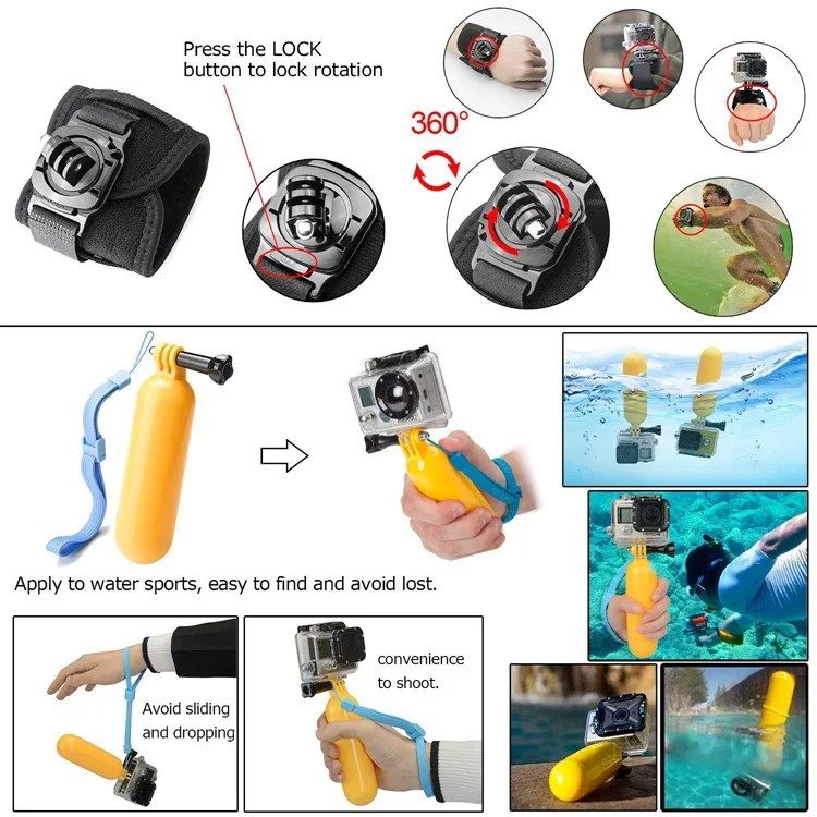Набор аксессуаров YourTribe для Gopro go pro hero 6 5 4 3 крепление SJCAM SJ4000 xiaomi yi камеры eken H9